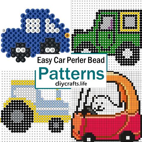 Perler Beads Red Car Perler Bead Art Hama Beads Design Diy Perler Beads ...