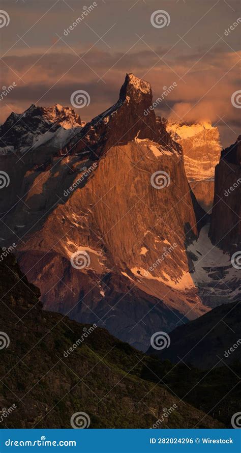 Scenic View of Rocky Mountains at Sunset Stock Photo - Image of jagged ...