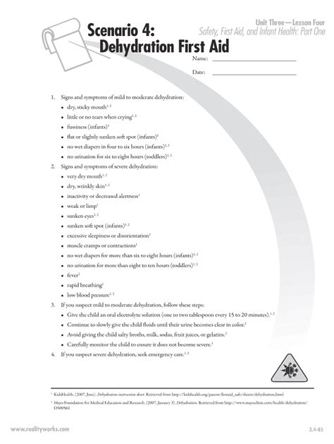 Fillable Online Dehydration First Aid Fax Email Print Pdffiller