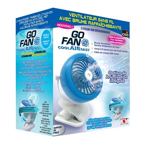 Go Fan Cool Mist 3 Speed White Plastic Cordless Fan 9779 9 Rona