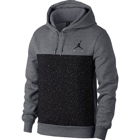 Jordan Air Jordan Flight Fleece Men S Sportswear Pullover Hoodie Grey Black 884042 091