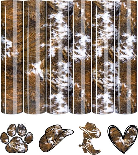 Amazon Tintnut Cowhide HTV Vinyl 6 Sheets 12 X 10 Inches Brown