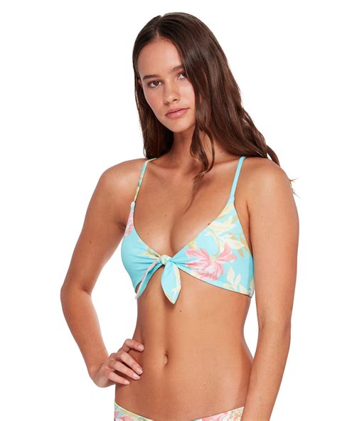 Billabong Seacave Tie Bralette Bikini Top Blue SurfStitch