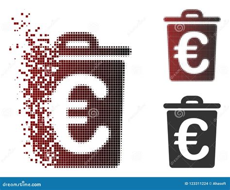 Icono Euro De Semitono Fracturado De La Basura Del Pixel Ilustraci N