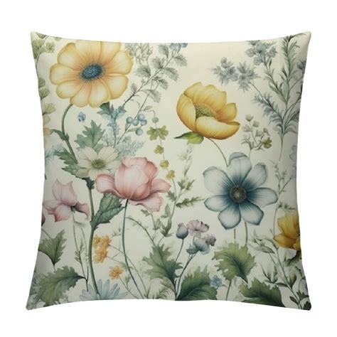 Ulloord Decorative Pillow Covers Square Farmhouse Cushion Cover Yellow