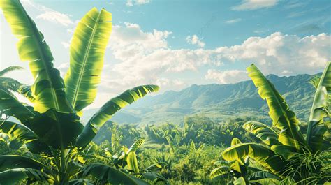 Banana Tree And Nature Landscape Background Agriculture Background