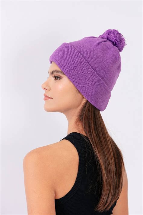 Gorro Roxo Pompom Marina Gabriella Roupas Femininas Loja Online