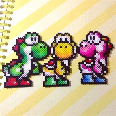 Yoshi perler beads by caiicaiichan | Perler bead art, Perler beads designs, Perler bead patterns