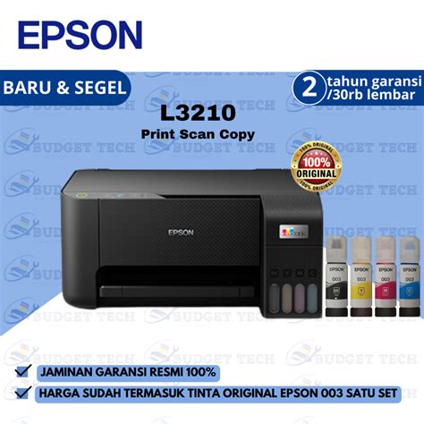 Jual Epson Ecotank L3210 A4 All In One Ink Tank Printer Multifungsi Shopee Indonesia