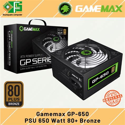 Jual Gamemax GP 650 PSU 650 Watt 80 Bronze Power Supply 650W 80 Plus