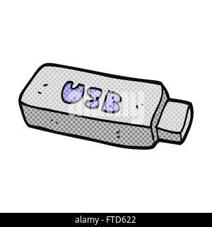 Memoria USB De Dibujos Animados Dibujados A Mano Alzada Imagen Vector