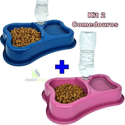 Kit 2 Comedouro Duplo Anti Formiga Pet Comedouro Bebedouro automático