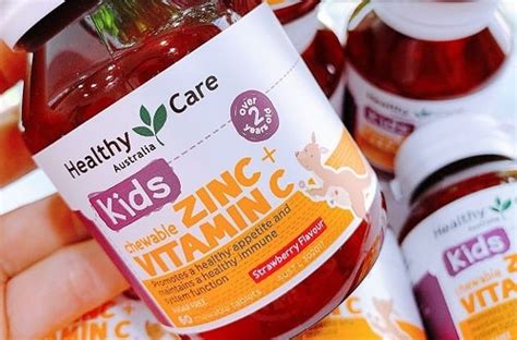 Viên Uống Bổ Sung Kẽm Healthy Care Kids Zinc Vitamin C Cho Bé Mẫu Mới