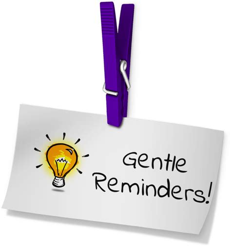 Download Gentle Reminders Note Clipart