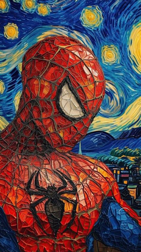 Spider Man X The Starry Night La Noche Estrellada Vincent Van Gogh