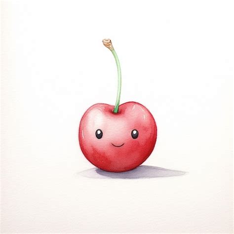 Premium Photo A Drawing Of A Cherry With A Smiley Face