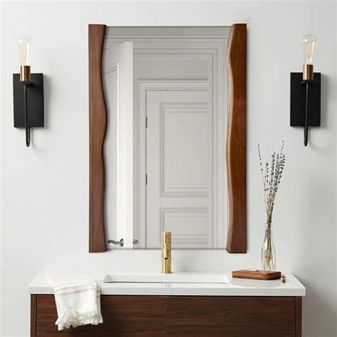 Amazon Tanmicoshomy Brown Wood Framed Wall Mirrors 24x36 Inch