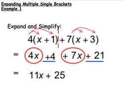 Expand and simplify multiple single brackets | Teaching Resources 