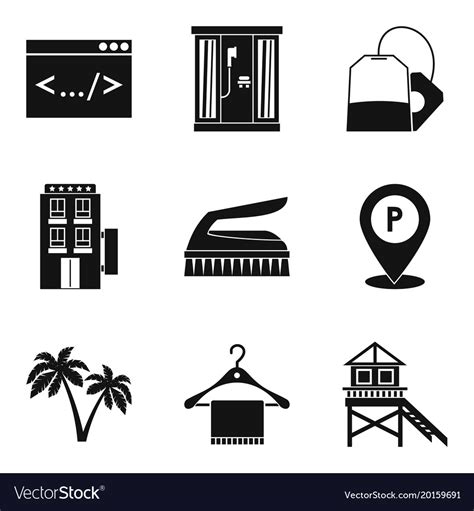 Gatekeeper Icons Set Simple Style Royalty Free Vector Image