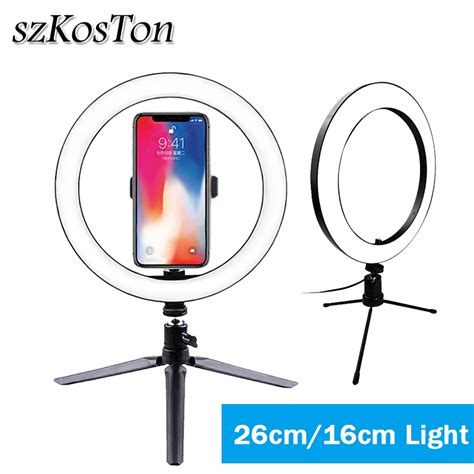 Fotografia led selfie anel de luz 26cm 16cm telefone câmera estúdio