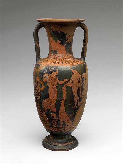 Attributed To The Parrish Painter Terracotta Neck Amphora Jar