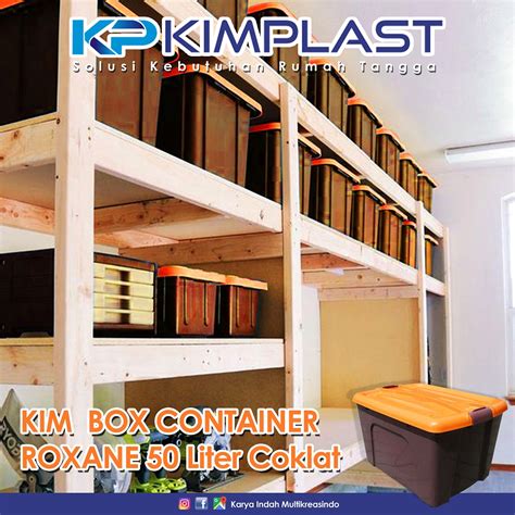 Jual KIMPLAST Box Container 50 Liter Coklat Ada Rodanya Shopee Indonesia