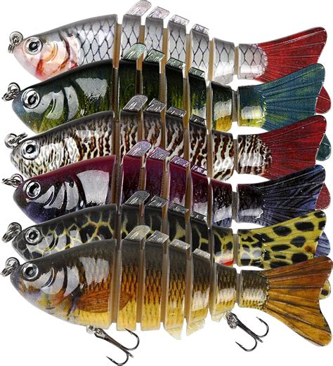 Amazon 6Pcs Fishing Lures For Bass Topwater Trout Lures Multi