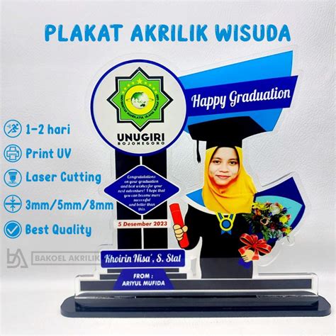 Jual Plakat Uv Wisuda Plakat Akrilik Wisuda Plakat Custom