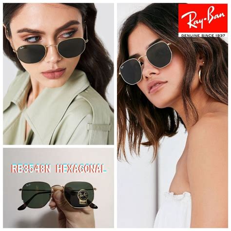 Unisex Ray Ban Rb3548n Hexagonal Flat Lens Sunglasses Available In Classic G 15 Lens Gold