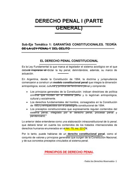 Derecho Penal I Compress Derecho Penal I Parte General Sub Eje