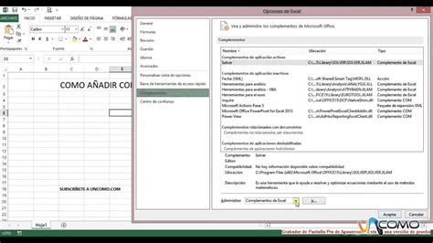 Cómo añadir complementos a Excel 2013 Curso Excel YouTube