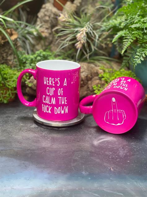 Here S A Cup Of Calm The Fuck Dow Vulgar Mug Funny Mug Sarcastic Mug Laser Engraved NO Vinyl