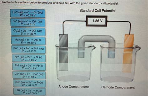 Solved Use the half-reactions below to produce a voltaic | Chegg.com