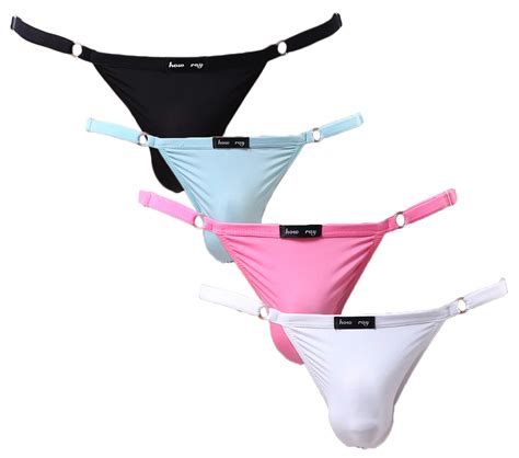 Tyhengta Men S Adjustable Silk Underwear String Bikini Briefs Low Rise Men S Sexy Slim Fitted