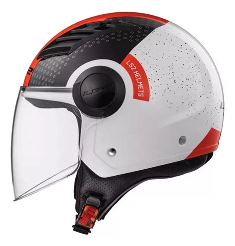 Casco Moto Abierto Ls Airflow Condor Blanco Negro Rojo