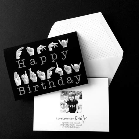 ASL HAPPY BIRTHDAY Card American Sign Language 5x7 - Etsy