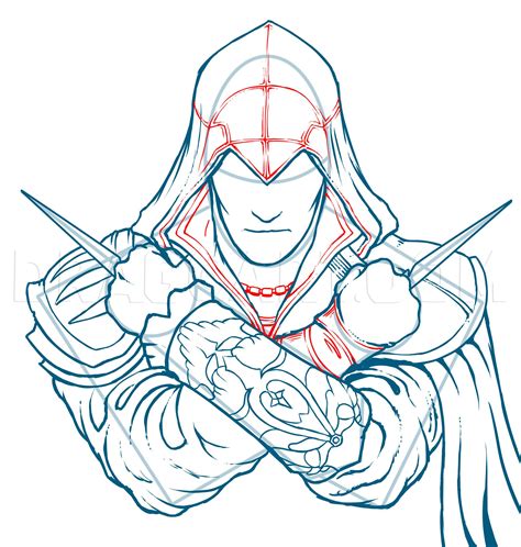 How To Draw Ezio Assassins Creed Ezio Step By Step Drawing Guide By