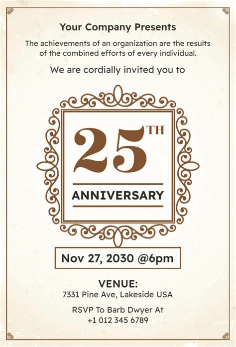 Free Editable Anniversary Invitation Templates