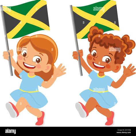 Jamaica Flag In Hand Set Stock Vector Image And Art Alamy