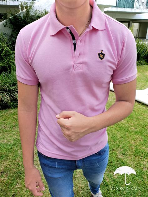 Outfit Para Hombre Polo Slim Fit Rosa Lisa Pantalón De Mezclilla Hecho En México Por Moon