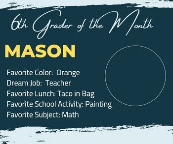 Student of the Month EDITABLE by Jenna Drietz | TPT