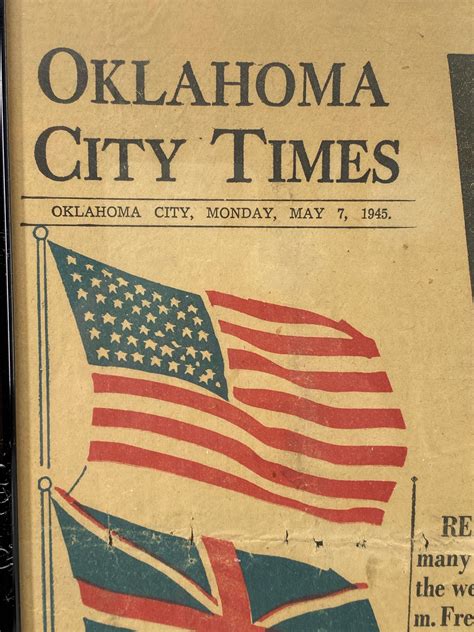 Lot Oklahoma City Times Victory Extra 1945 Newspaper