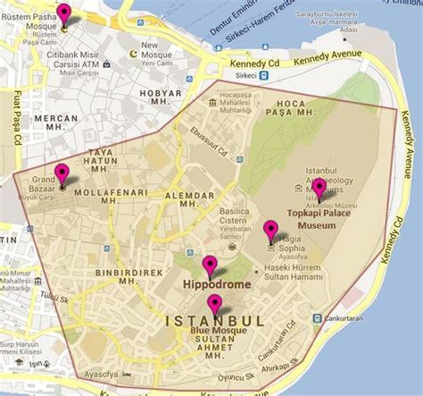 Hippodrome istanbul map - Map of hippodrome istanbul (Turkey)