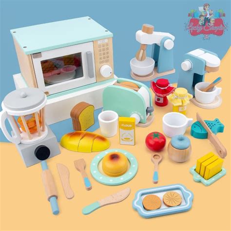 Kitchen Bakery Wooden Toy Pastel Collection - Mainan masak masakan anak ...