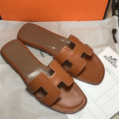 Hermes Slippers Leather Slides Brown Fab Shoes Casual Shoes Women S