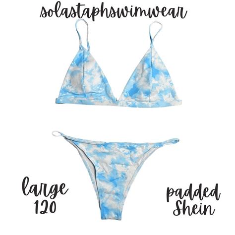 Shein Sky Blue Bikini Women S Fashion Swimwear Bikinis Swimsuits On Carousell