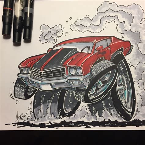 Buick Hot Rod Cartoon Car Drawing Car Illustration