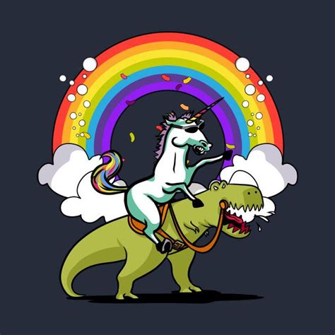 Check Out This Awesome Unicorn Riding T Rex Party Dinosaur Colorful