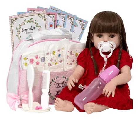 Bebe Reborn Menina Laura Grande 46cm 20 Acessórios Bolsa | Parcelamento ...