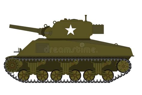 Tank M4 Sherman Illustration Stock Illustration Illustration Of